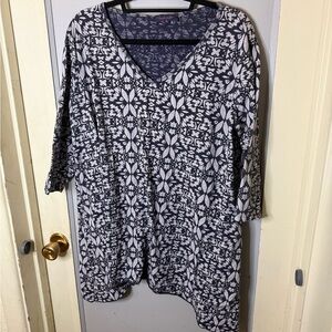 Fresh Produce Blue and White Floral Tunic